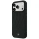 Mercedes Leather Crossed Lines MagSafe dėklas iPhone 17 / 18 Pro Max, juodas
