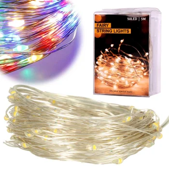 Daugiaspalvė LED vielutės girlianda, 5 m, 50 LED