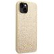 Guess Glitter Script dėklas iPhone 14 Plus / 15 Plus, auksinis