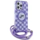 Karl Lagerfeld dėklas iPhone 15 Pro Max su virvele IML Crossbody Monogram, violetinis