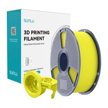 Sunlu PETG High-Speed Matte 3D spausdintuvo plastikas, geltonas