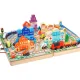 Medinis traukinių bėgių ir kaladėlių rinkinys Case City 108002, 90 dalių