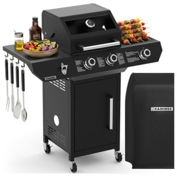 Dujinis kepsninė Kaminer Varen Black 3.0, 10kW su uždangalu ir iešmu
