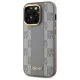 DKNY Leather Checkered Mono Pattern MagSafe dėklas iPhone 14 Pro, smėlio spalvos
