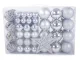 Christmas Tree Baubles Set 100 pcs + Star, Silver
