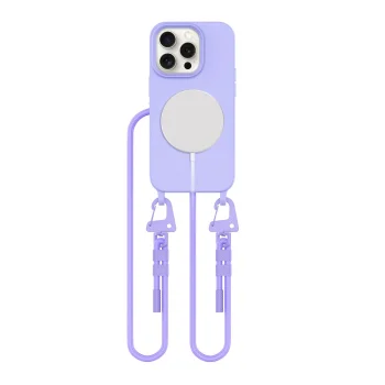Tech-Protect iPhone 15 Pro dėklas MagNecklace MagSafe, levandų spalvos