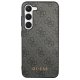 Guess 4G Metal Gold Logo dėklas, skirtas Samsung Galaxy S23, pilkas