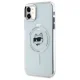 Karl Lagerfeld IML Metal Choupette Head MagSafe iPhone 11 / Xr dėklas, baltas