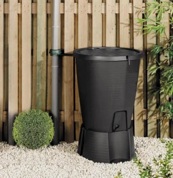 Keter Indigo Rainwater Butt Tank with Base 220 L, Black