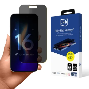 "3mk Silky Matt Privacy" apsauginė plėvelė „iPhone 16“
