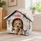 Collapsible Pet House Bed for Dogs and Cats L, Beige
