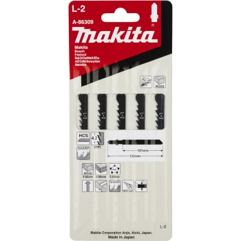 Siaurapjūklio peiliukai Makita L-2 A-86309 medienai ir plastikui, 5 vnt.