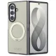 Guess Magnetic Ring Stand dėklas Samsung Galaxy Z Fold 8 Ultra, smėlio spalvos