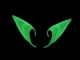 Artificial Elf Ears, Glow in the Dark, Silicone, Green-Blue