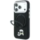 Karl Lagerfeld Ring Stand 360 Karl & Choupette Heads MagSafe dėklas iPhone 18 Pro Max / 17 Pro Max, juodas