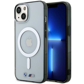 BMW Silver Ring MagSafe dėklas iPhone 14 Plus / 15 Plus, skaidrus