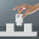 GaN Dudao A30EU 30W USB-A / USB-C įkroviklis, baltas