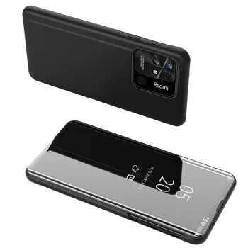 Atverčiamasis dėklas Xiaomi Redmi 10C Clear View Case, juodas