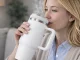 Large Insulated Tumbler with Handle and Straw 1.2L, White