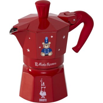 Bialetti Moka Express Joyful Memories kavinukas, 1 puodelis, raudonas