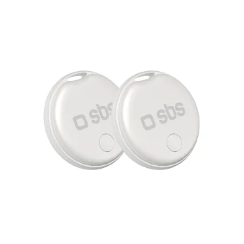SBS Track My Circle Item Locator Compatible with Apple Find My 2-Pack - White