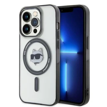 Karl Lagerfeld dėklas iPhone 15 Pro Max su MagSafe, skaidrus