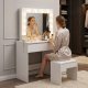 Kosmetinis staliukas su LED veidrodžiu ir kėdute ModernHome 141164