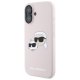 Karl Lagerfeld Silicone Karl & Choupette MagSafe dėklas iPhone 16, rožinis