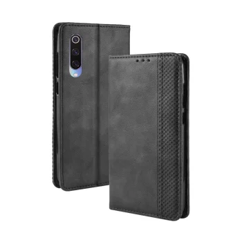 Xiaomi Mi 9 Lite / CC9 / CC9mt knygutės tipo odinis dėklas, juodas