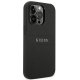 Guess dėklas iPhone 14 Pro telefonui Saffiano Strap, juodas
