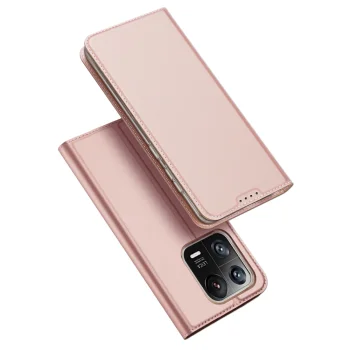 Atverčiamasis dėklas Dux Ducis Skin Pro skirtas Xiaomi 13 Pro su stovu ir kortelių kišene, rožinis