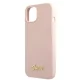 Guess Silicone Script Gold Logo dėklas iPhone 13 6.1\" (Light Pink)