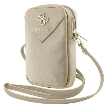 Guess ZIP Leather Triangle krepšelis telefonui, auksinis
