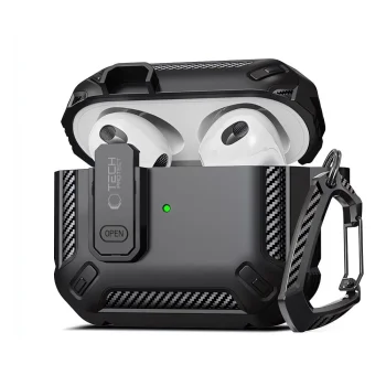 Dėklas Tech-Protect X-Carbo ausinėms AirPods Pro 1 / 2, juodas