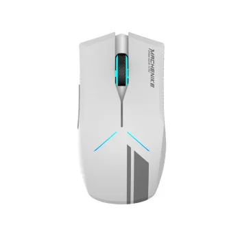 Belaidė žaidimų pelė Machenike M721 10000 DPI su RGB apšvietimu, balta