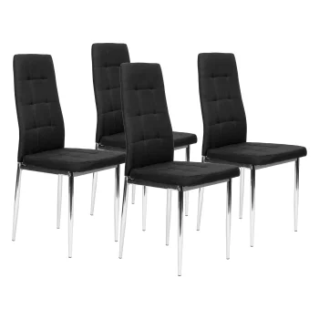 Multistore Set of 4 Chairs, Black