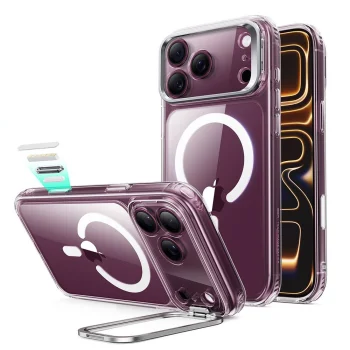 ESR Classic Hybrid dėklas su stovu skirta iPhone 18 Pro Max / 17 Pro Max, MagSafe, skaidrus