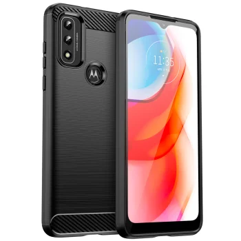 Dėklas Motorola Moto G Play 2022 Carbon Case, juodas