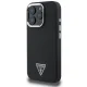Guess Grained Triangle MagSafe dėklas iPhone 16 Pro telefonui, juodas