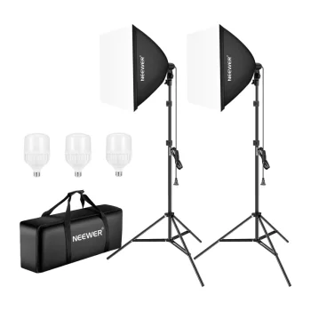 NEEWER NK200 šviesdėžių softbox apšvietimo komplektas su stovais ir LED lemputėmis