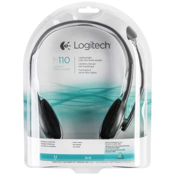 Logitech H110 laidinės ausinės su mikrofonu, sidabrinės