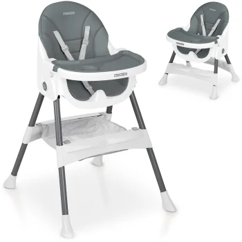Ricokids Mani 3-in-1 Baby High Chair with Adjustable Tray, Grey