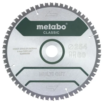 Diskinio pjūklo diskas Metabo MultiCutClassic 254 x 30 mm 60 FZ/TZ 5neg