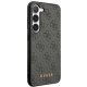 Guess 4G Metal Gold Logo dėklas, skirtas Samsung Galaxy S23, pilkas