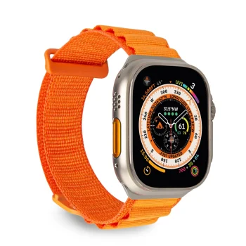Puro Extreme nailoninis dirželis Apple Watch 42 / 44 / 45 / 49 mm, oranžinis