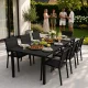 Multigarden sodo stalas 180x90 cm, 6-8 asmenims, Juodas