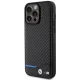 BMW dėklas iPhone 15 Pro Max telefonui Leather Carbon, juodas