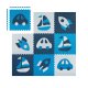 Kids Foam Puzzle Mat 180x180 cm, Blue