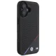 BMW M Perforated Tricolor Line MagSafe dėklas iPhone 16 Plus, juodas