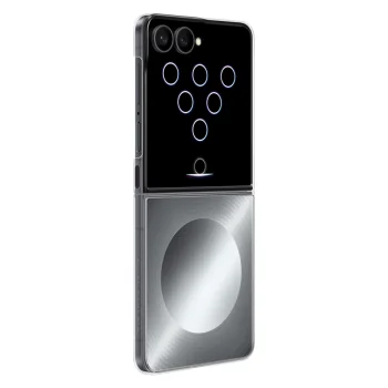 Samsung Flipsuit dėklas Galaxy Z Flip 8 su interaktyvia LED kortele, pilkas